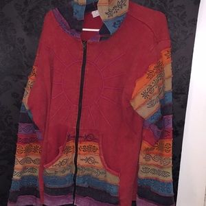 Vibrant multi-colored zipper hoodie